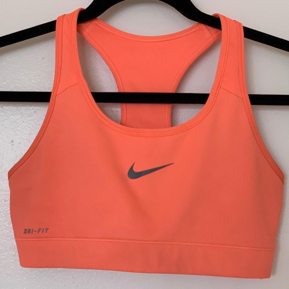 Nike sports bra, orange/pink - medium
